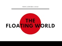 the floating world logo on a white background